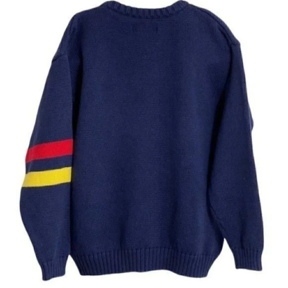 VINTAGE Gymboree kids colorful sweater size XL blue With Colorful flags And Stri